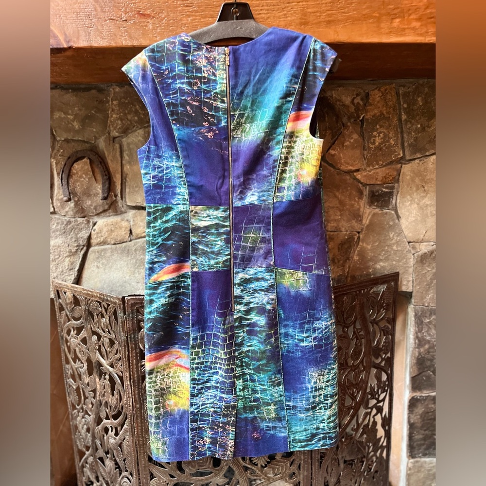 Rachel Roy Sheath Dress | Turkish Sea Watercolor Collection, size 12 - Picture 4 of 6